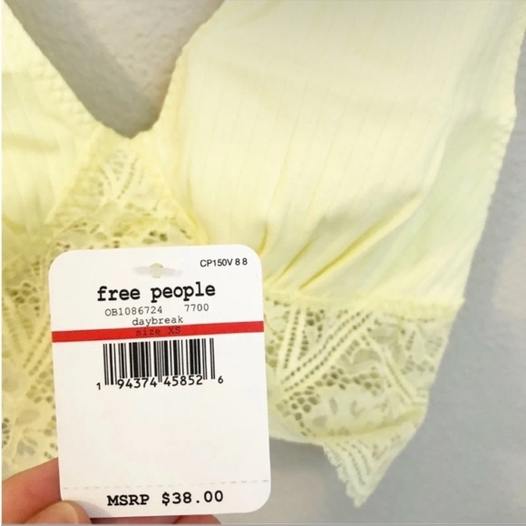 Free People Intimately Teegan Bralette in Daybreak Yellow New with Tags Size XS - Picture 3 of 6